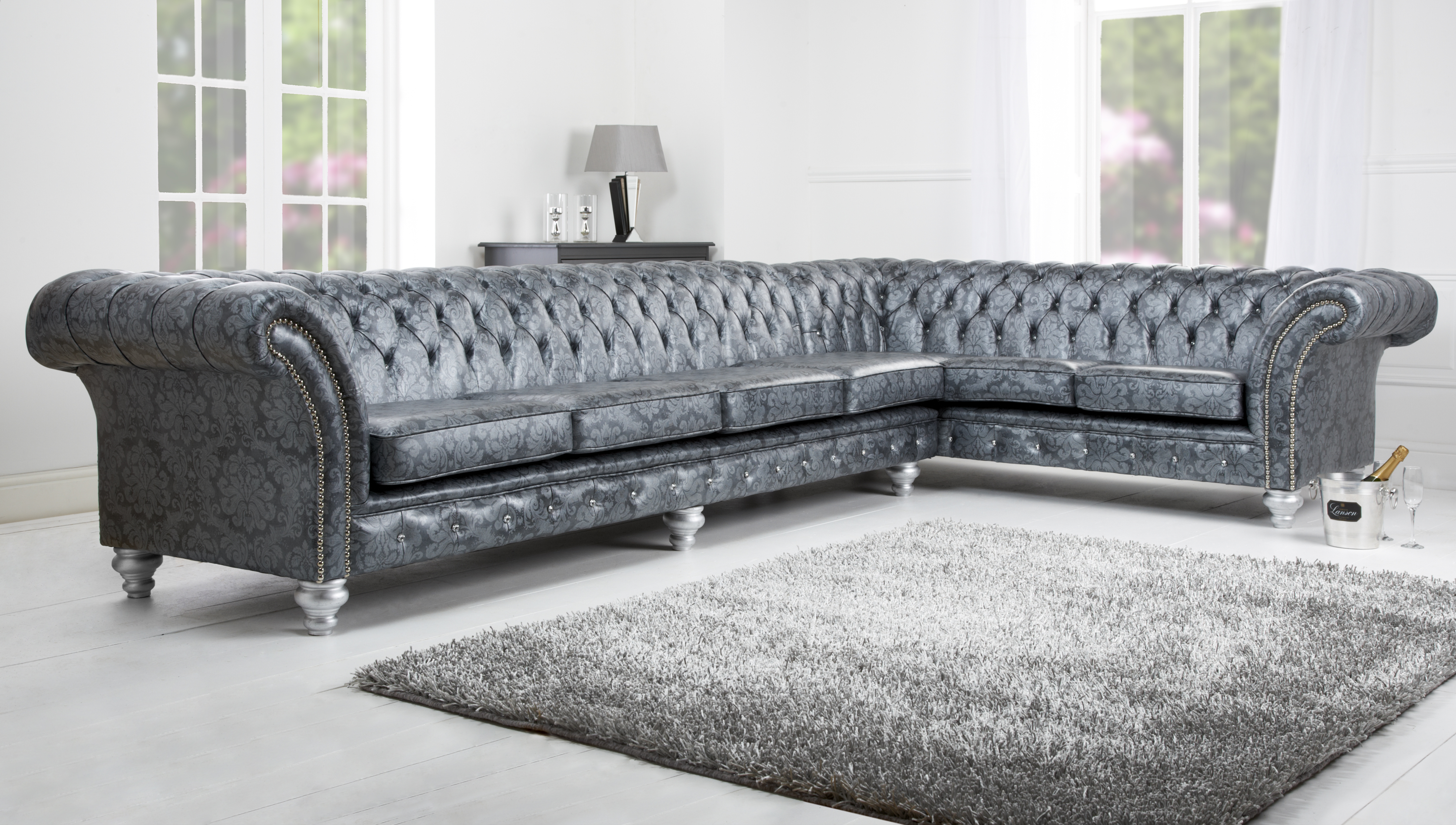 gray leather corner sofa